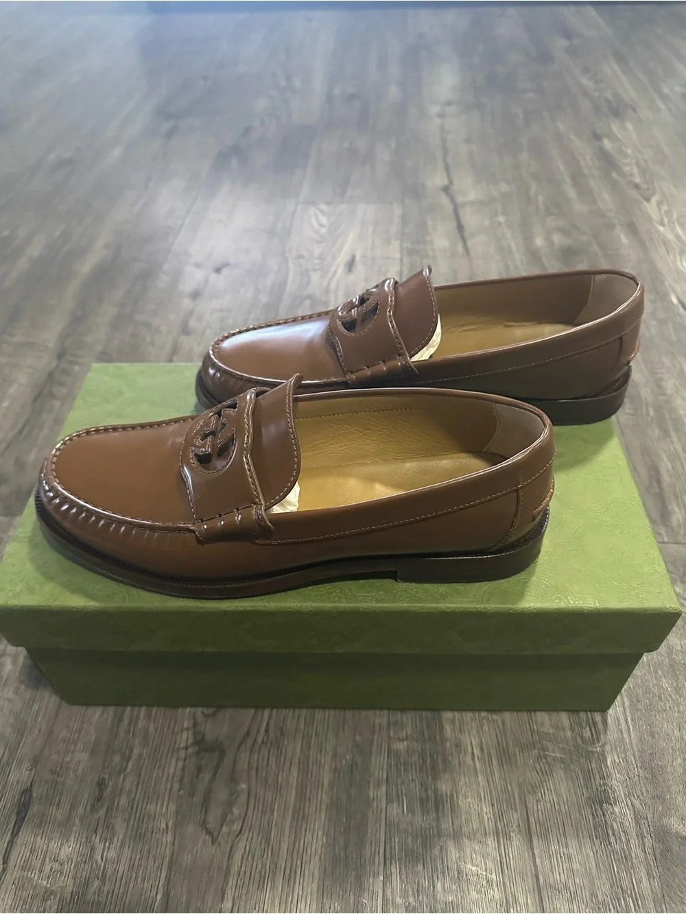 Gucci Brown Leather Horsebit Penny Loafers
